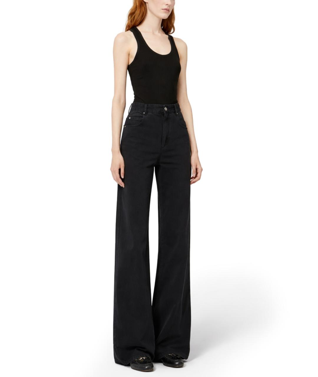 ISABEL MARANT Черные хлопковые прямые джинсы, фото 2