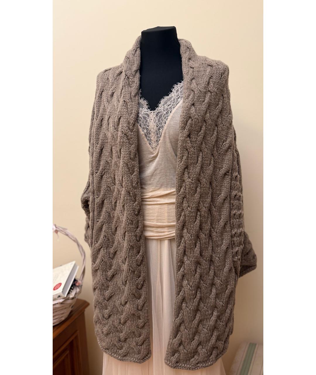 AGNONA Бежевый кашемировый кардиган, фото 2