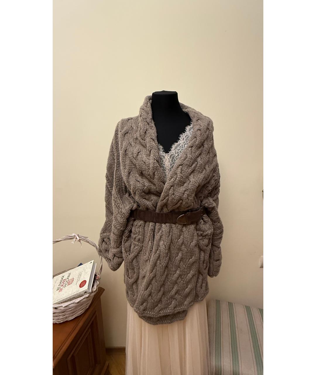 AGNONA Бежевый кашемировый кардиган, фото 4