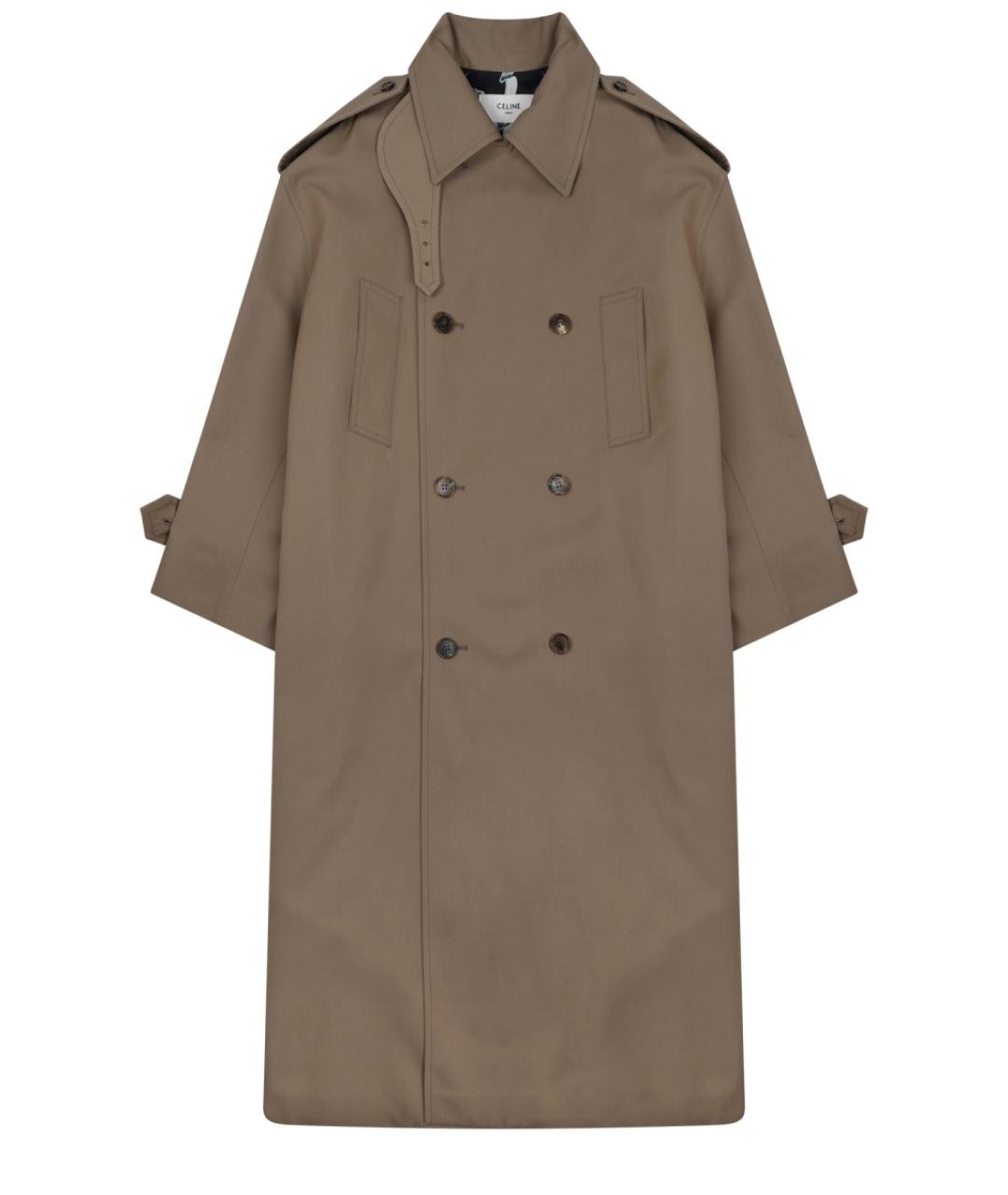 CELINE Бежевый шерстяной тренч/плащ, фото 1