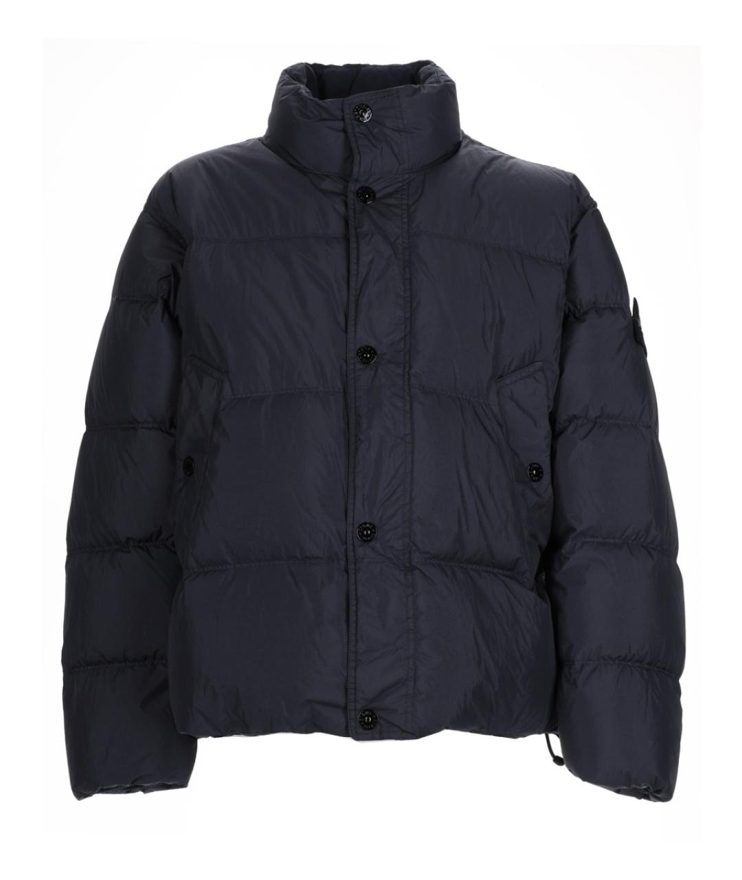 STONE ISLAND Темно-синий полиамидовый пуховик, фото 1