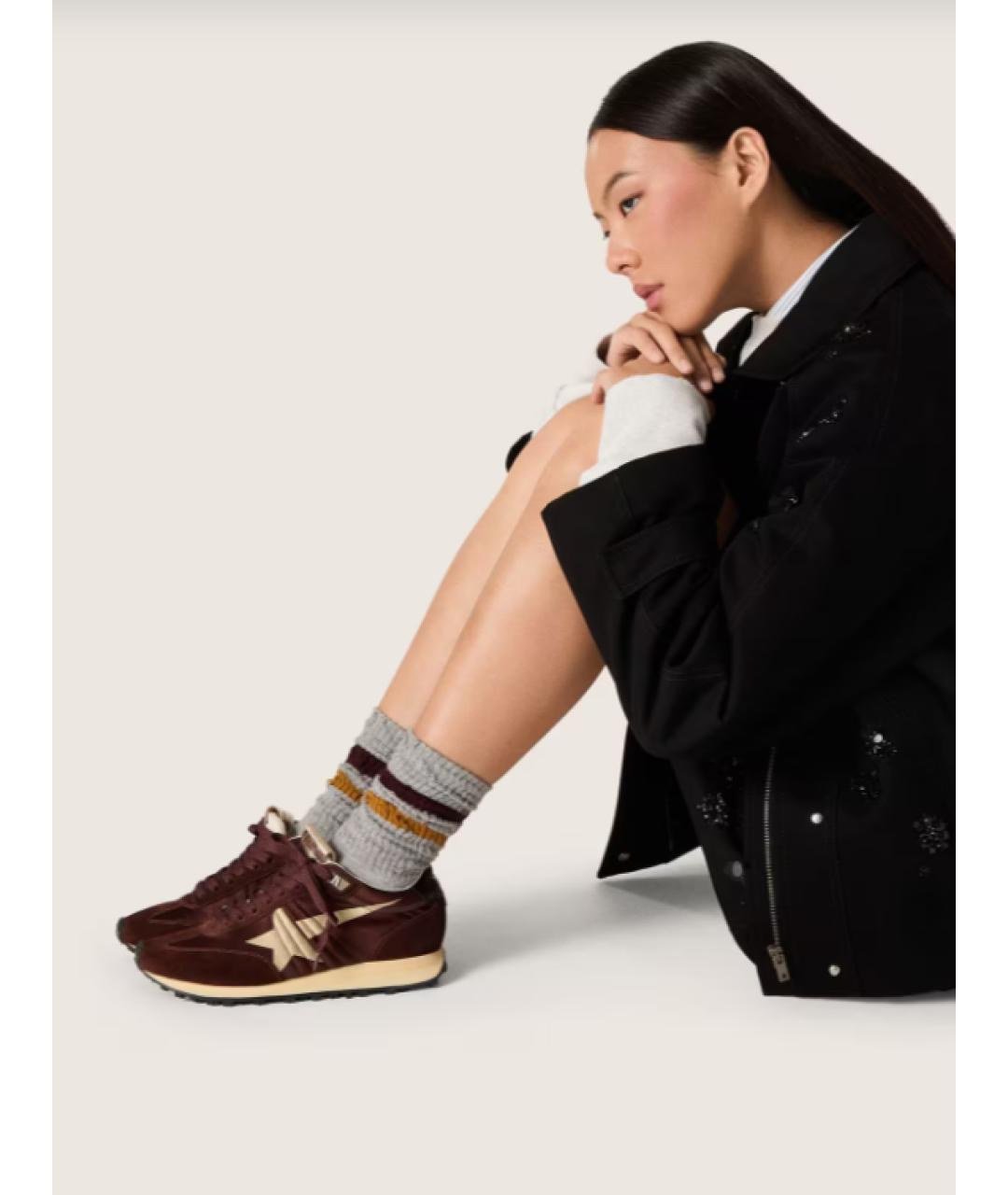 GOLDEN GOOSE DELUXE BRAND Коричневые текстильные кроссовки, фото 5