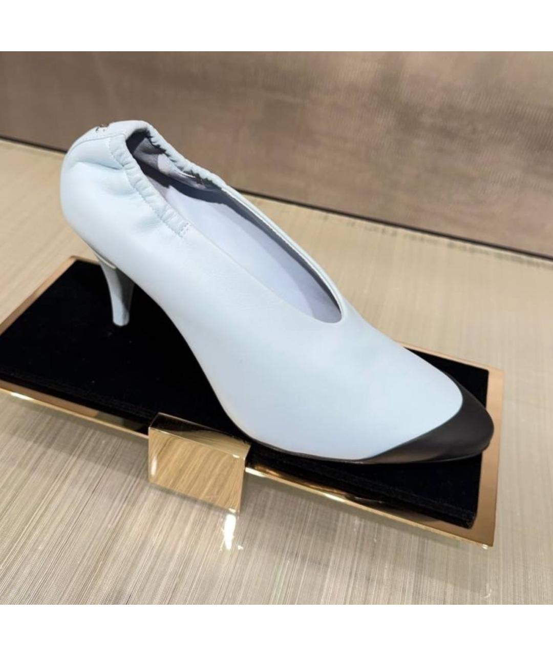 CHANEL Голубые кожаные туфли, фото 4