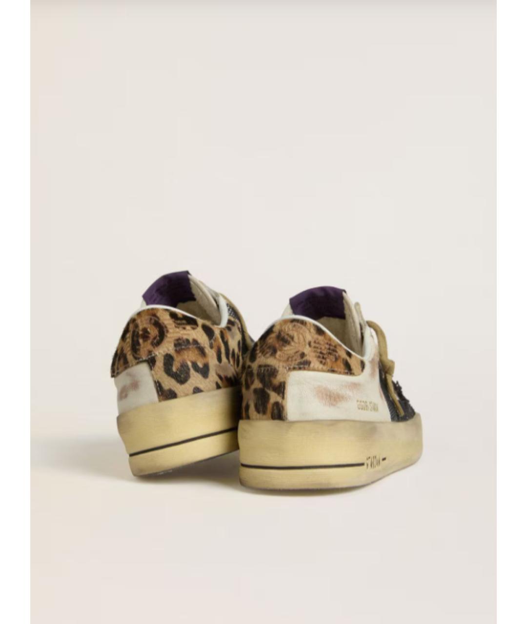 GOLDEN GOOSE DELUXE BRAND Бежевые кожаные кроссовки, фото 4