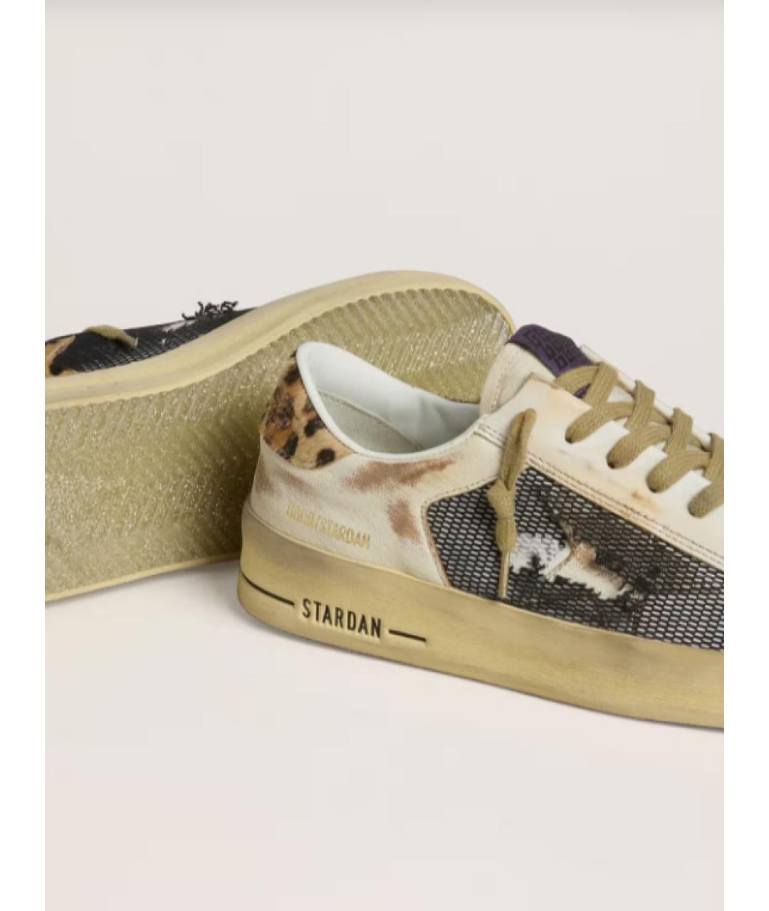 GOLDEN GOOSE DELUXE BRAND Бежевые кожаные кроссовки, фото 3