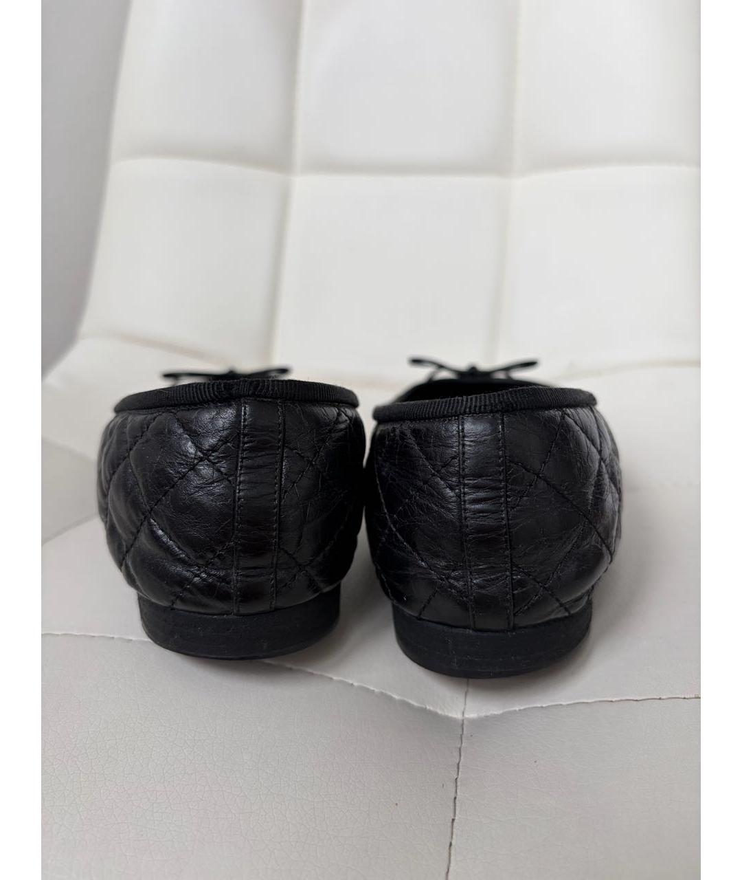CHANEL Черные кожаные балетки, фото 7