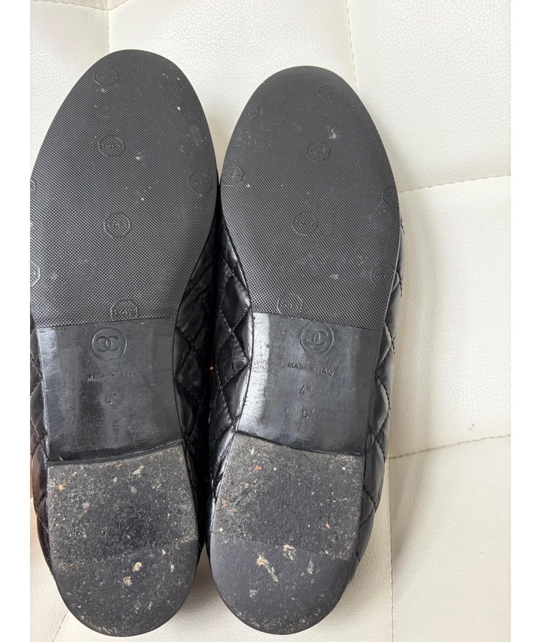 CHANEL Черные кожаные балетки, фото 6