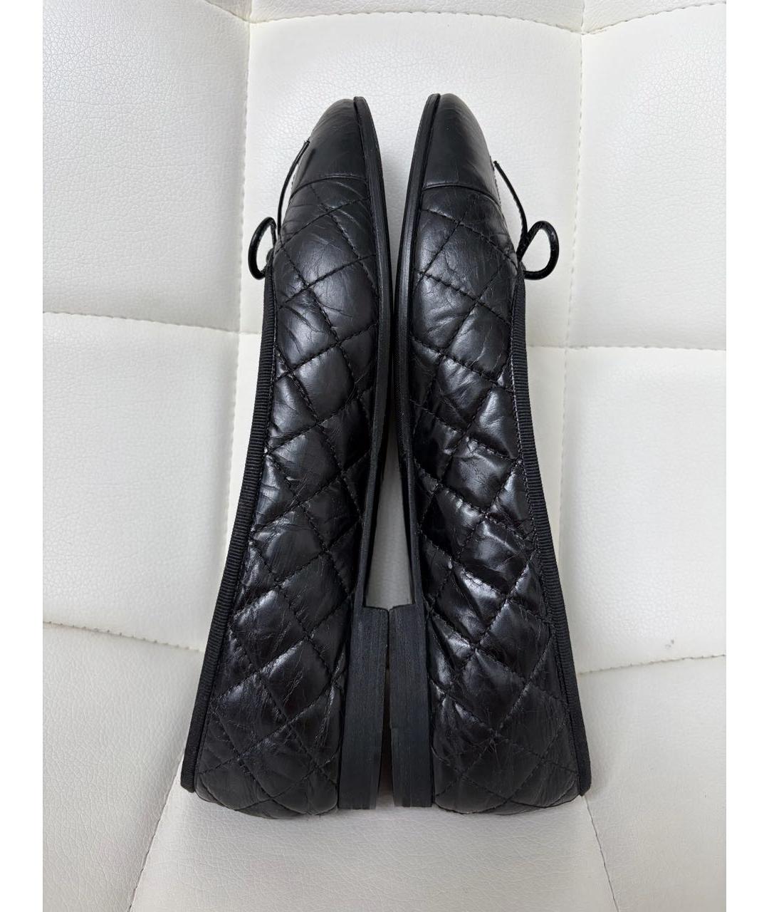 CHANEL Черные кожаные балетки, фото 3