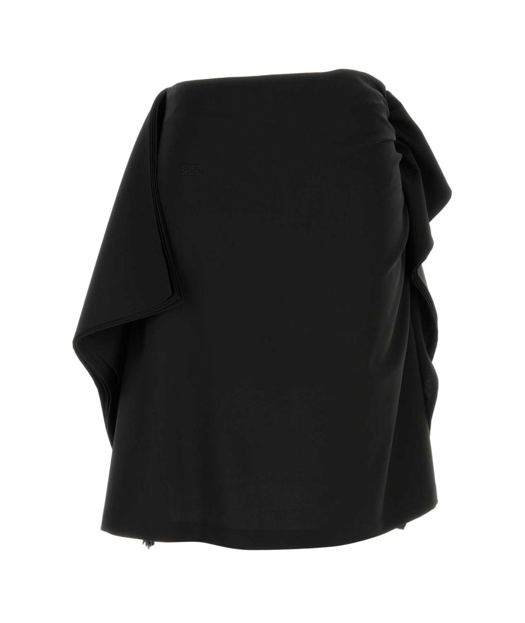 LOEWE Черная шерстяная юбка миди, фото 1