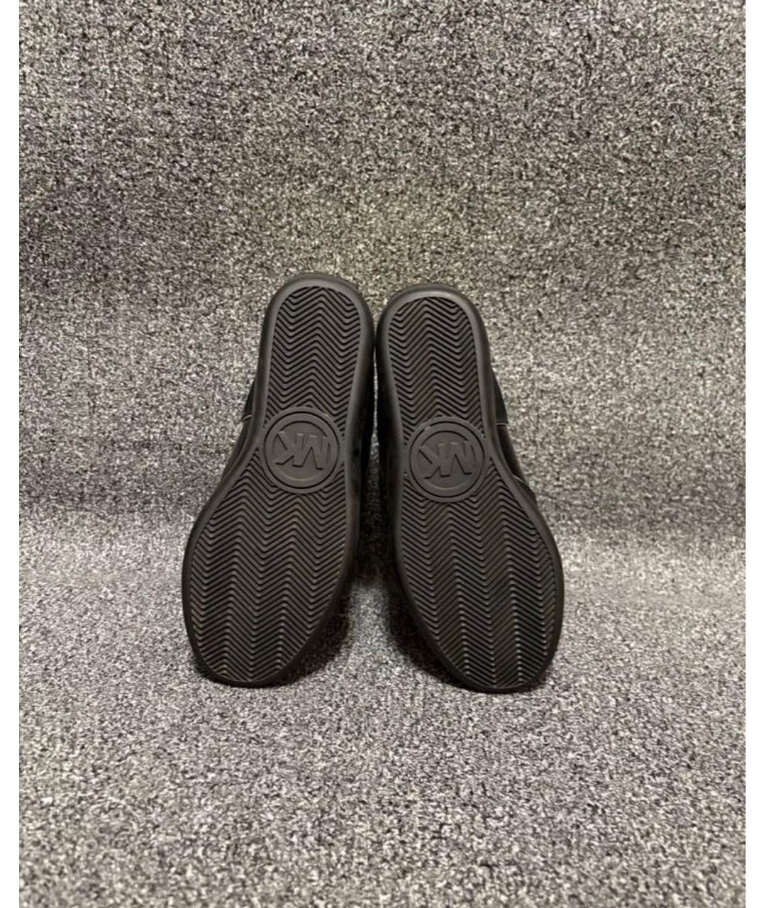 MICHAEL KORS Черные высокие кроссовки / кеды из лакированной кожи, фото 6