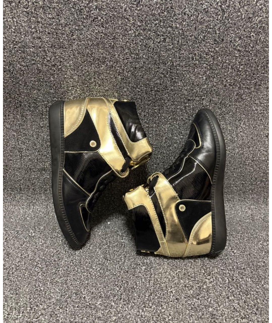 MICHAEL KORS Черные высокие кроссовки / кеды из лакированной кожи, фото 5