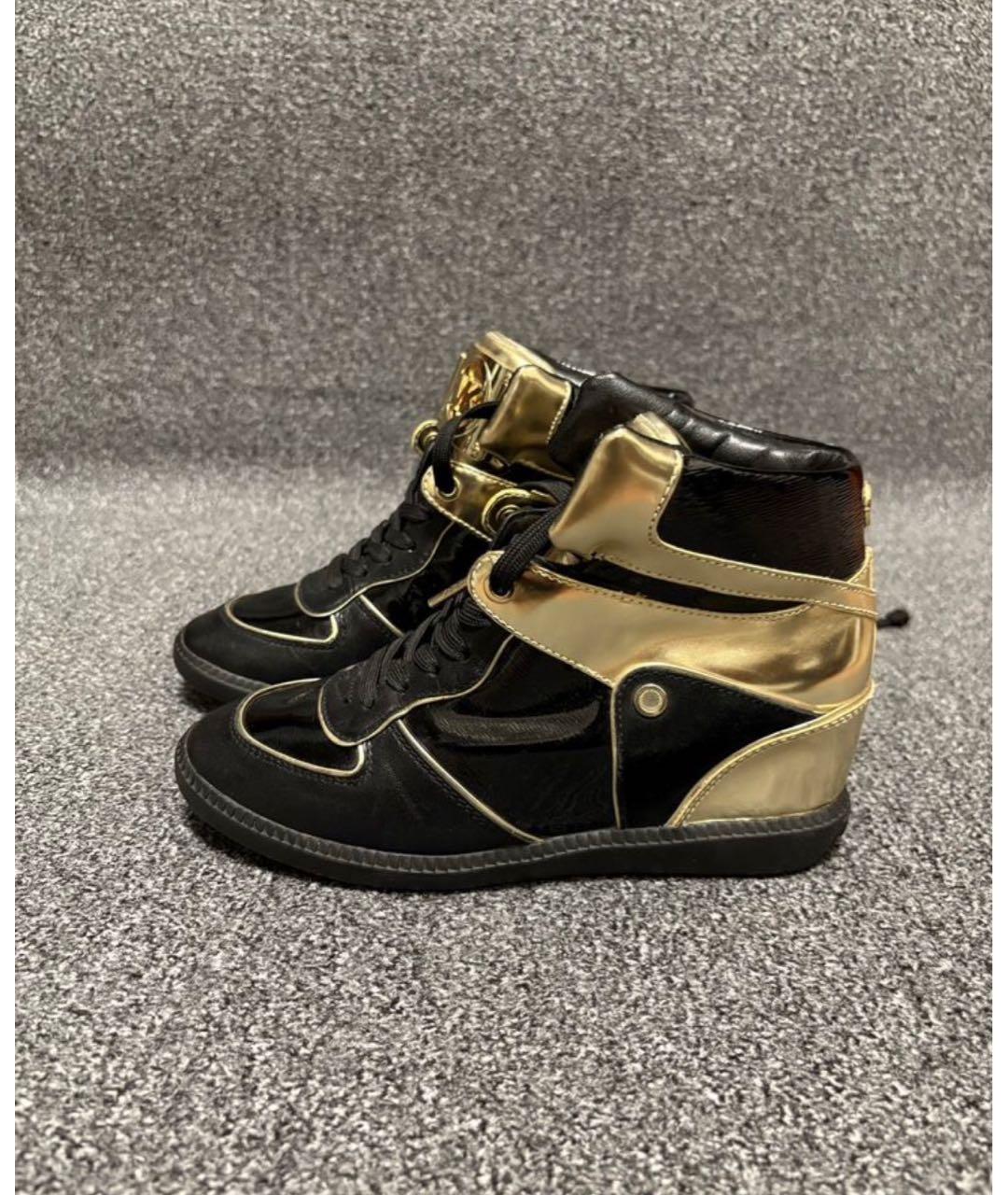 MICHAEL KORS Черные высокие кроссовки / кеды из лакированной кожи, фото 8