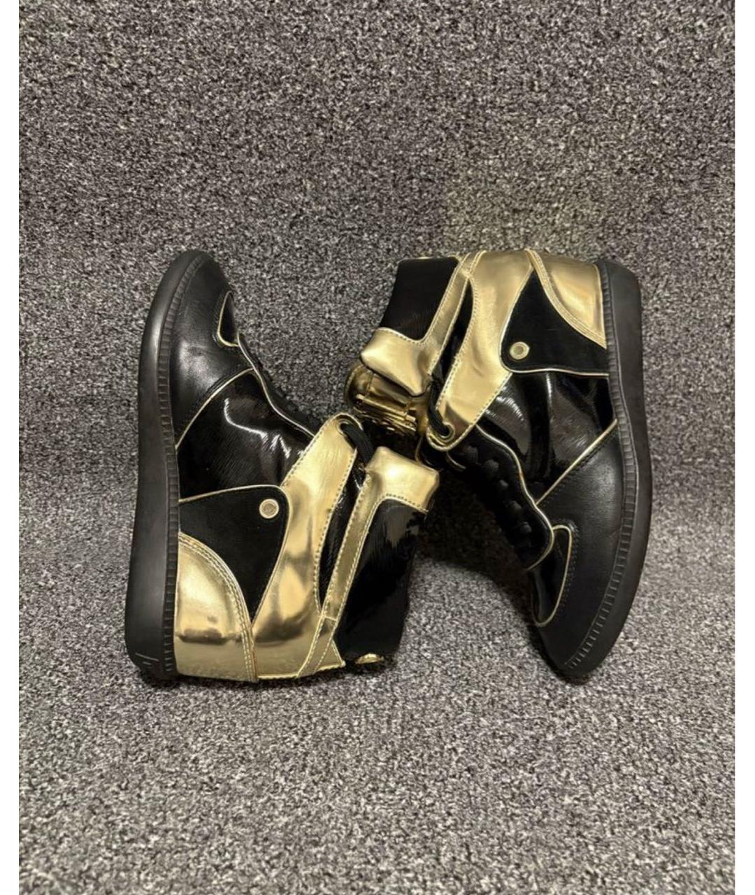 MICHAEL KORS Черные высокие кроссовки / кеды из лакированной кожи, фото 4