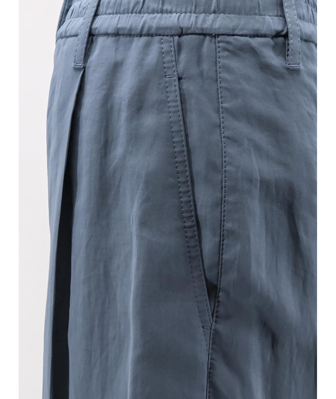 BRUNELLO CUCINELLI Синие хлопковые брюки широкие, фото 3