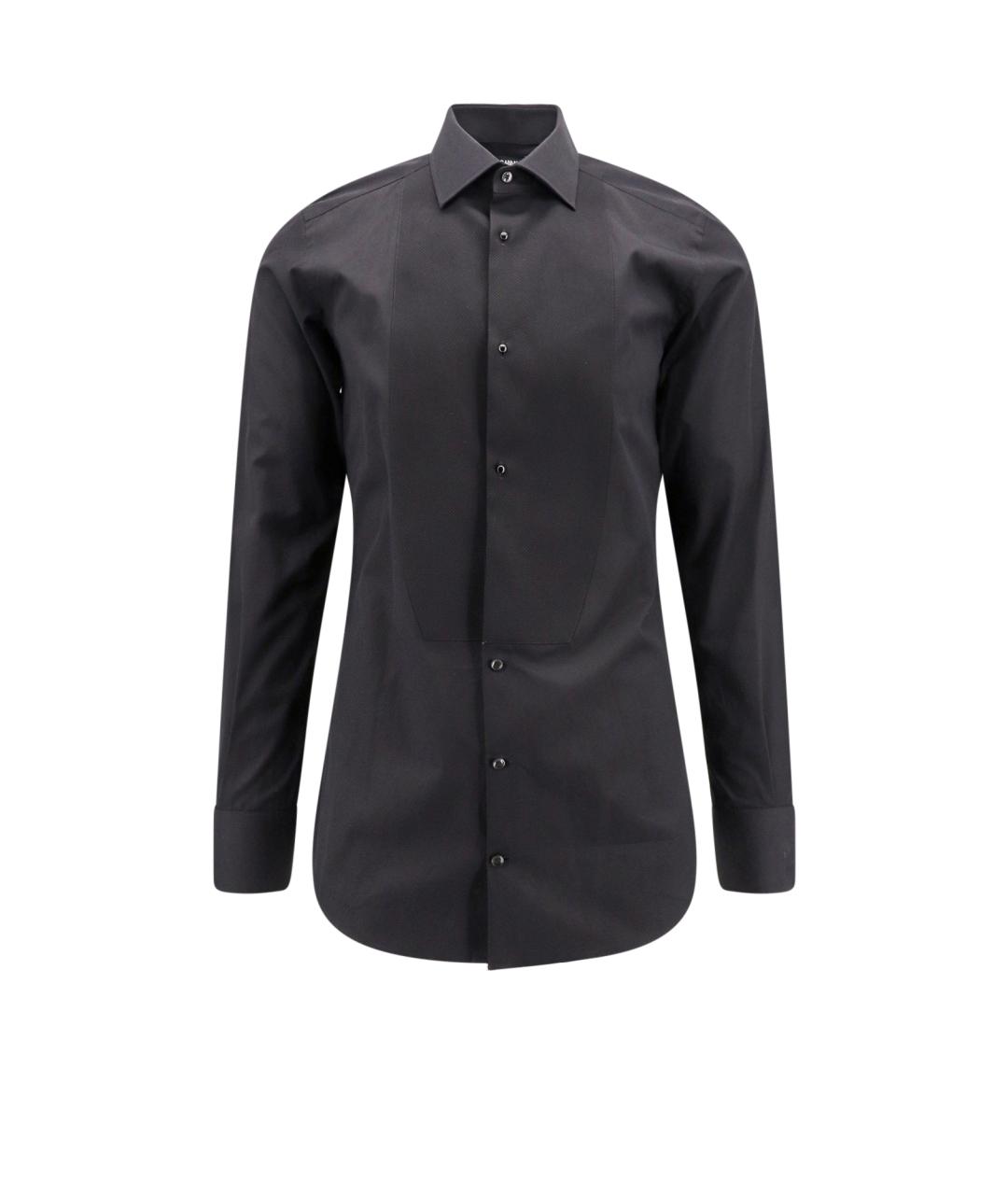 DOLCE&GABBANA Черная хлопковая классическая рубашка, фото 1