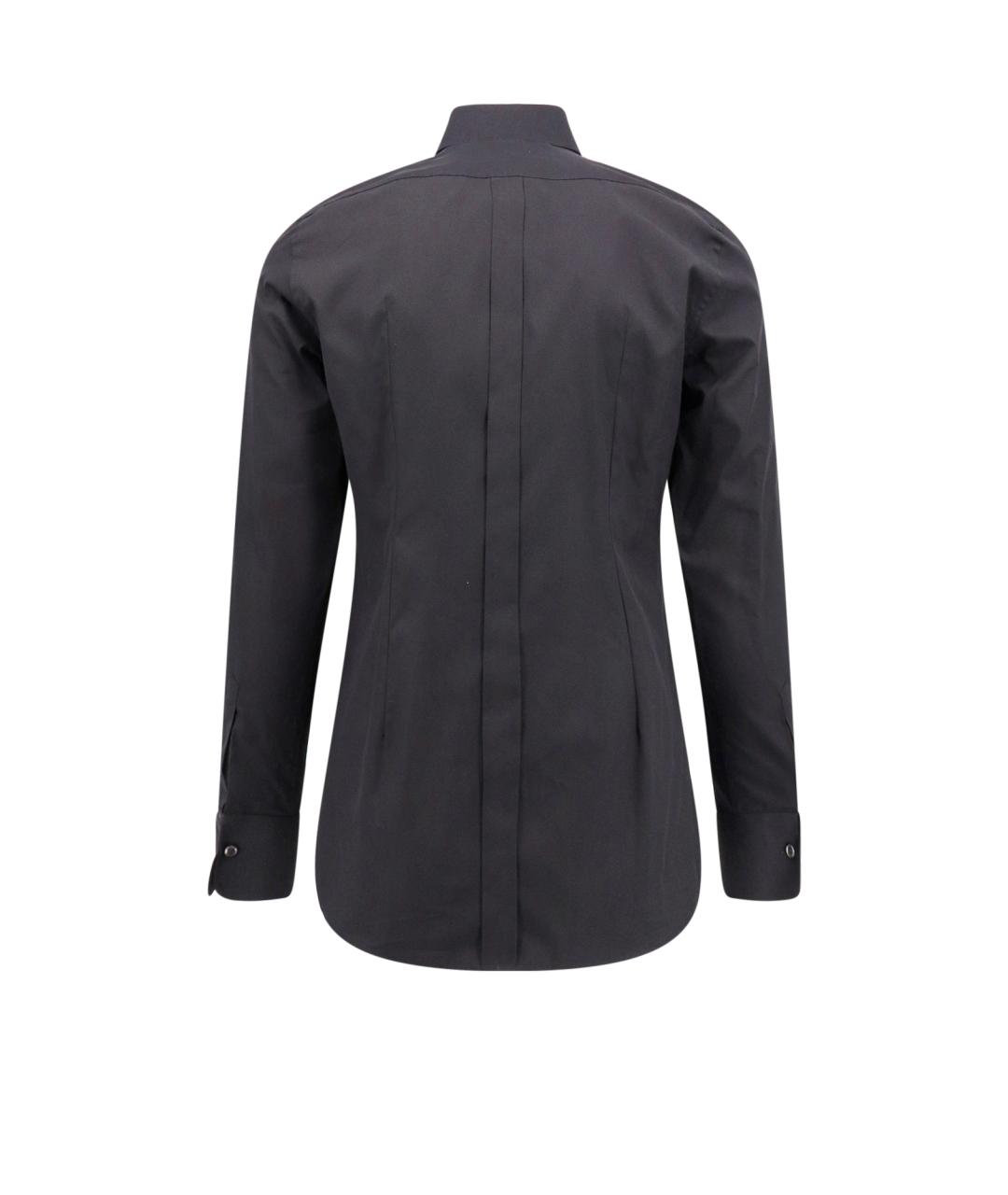 DOLCE&GABBANA Черная хлопковая классическая рубашка, фото 2