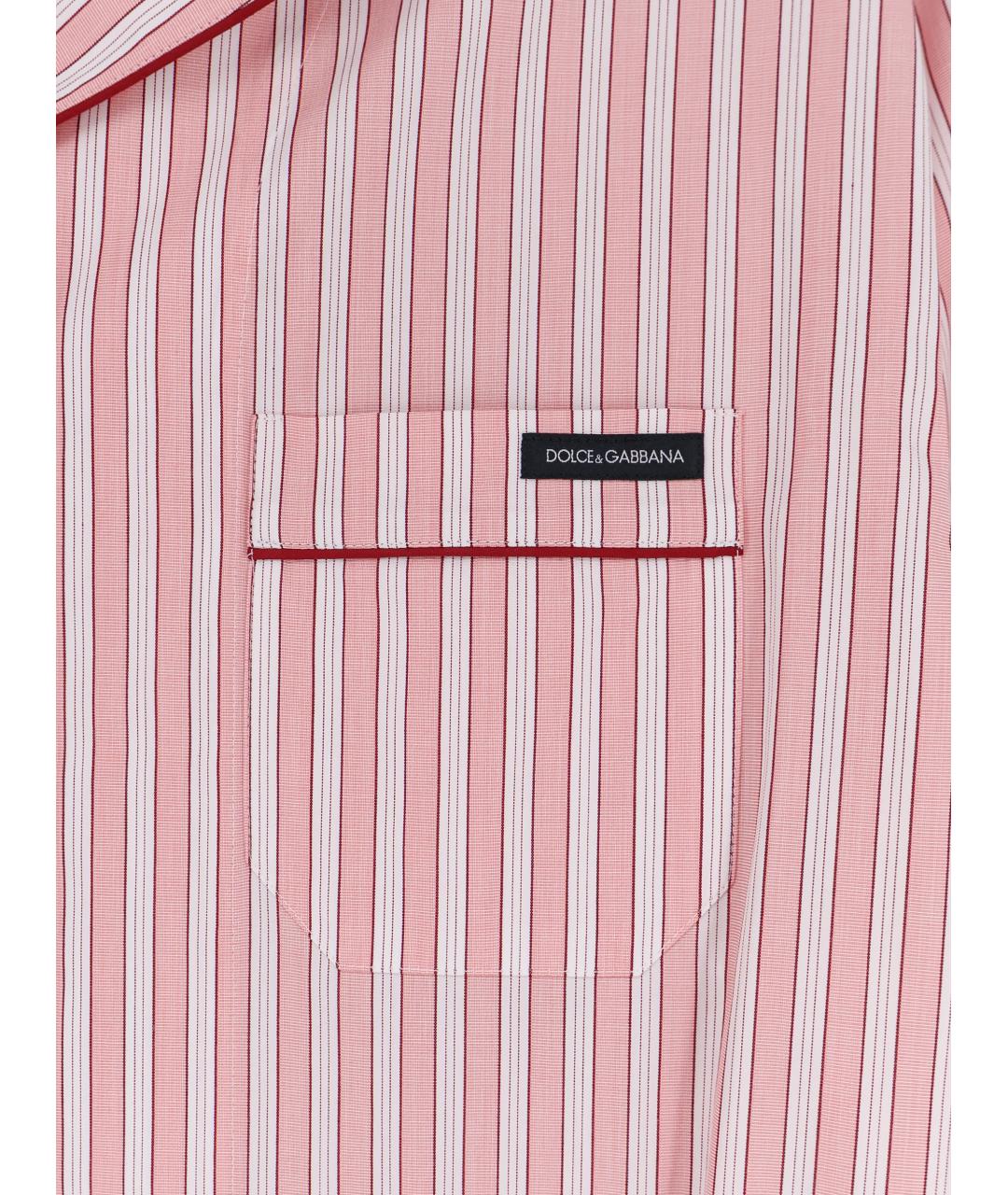 DOLCE&GABBANA Розовая хлопковая рубашка, фото 3