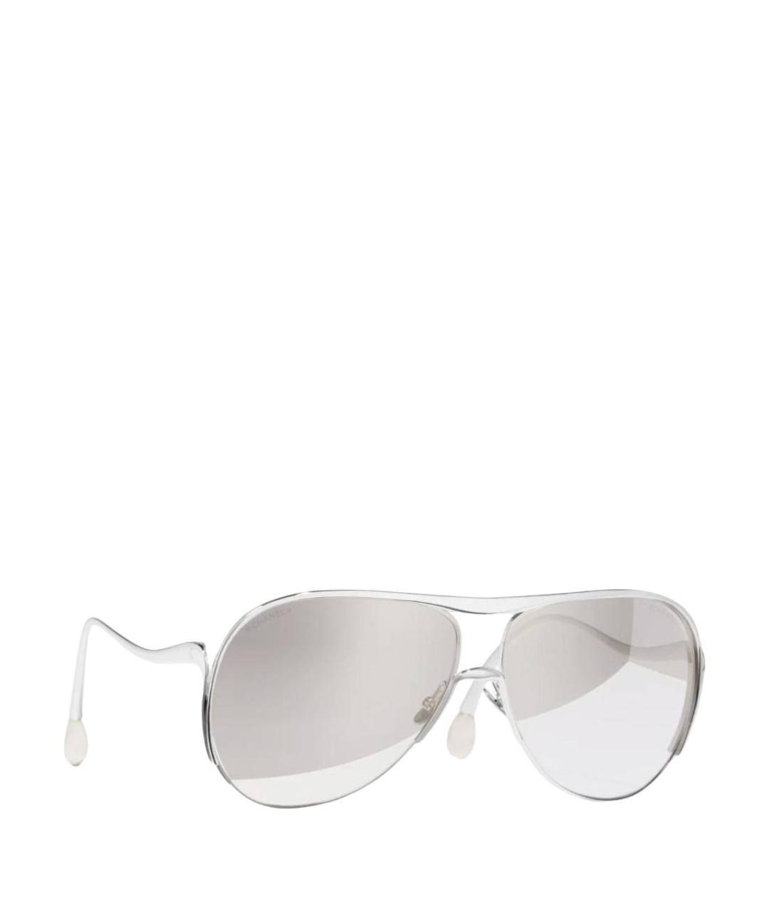 CHANEL Серебряные металлические солнцезащитные очки, фото 1