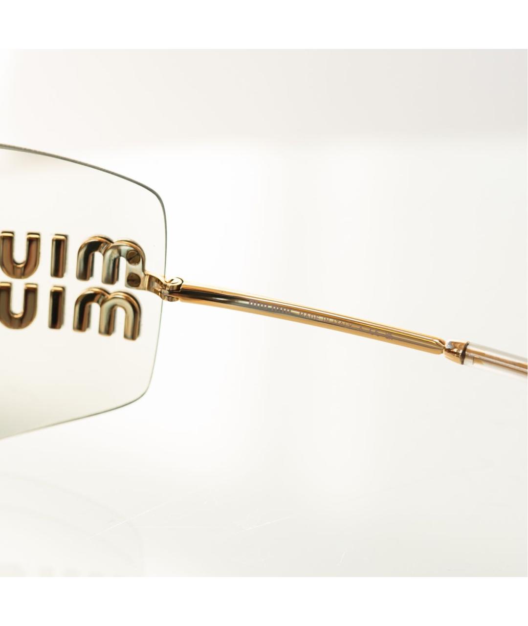 MIU MIU Золотые металлические солнцезащитные очки, фото 6