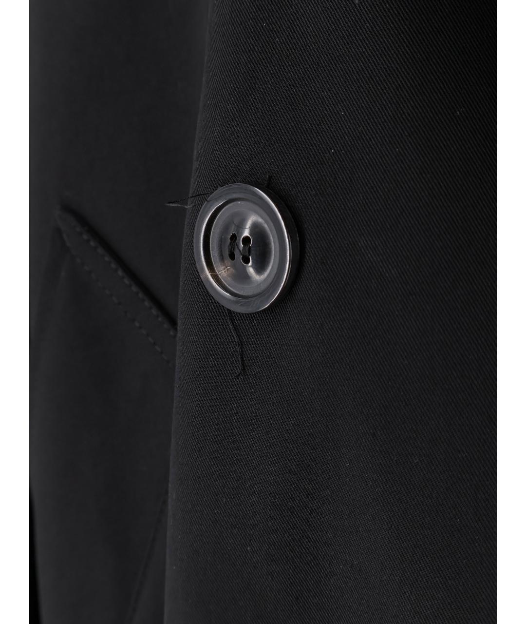 MAISON MARGIELA Черный хлопковый тренч/плащ, фото 3