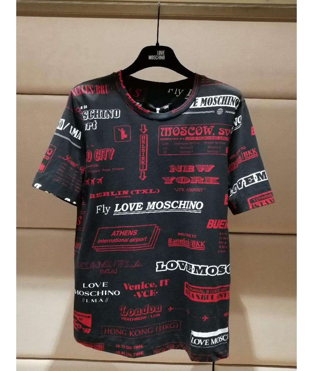 LOVE MOSCHINO Мульти хлопковая футболка, фото 3