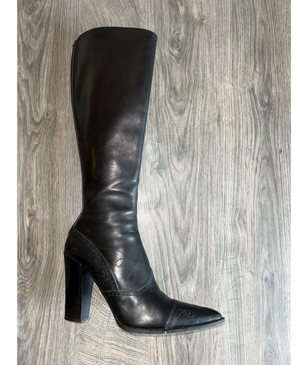 PRADA Черные кожаные сапоги, фото 9