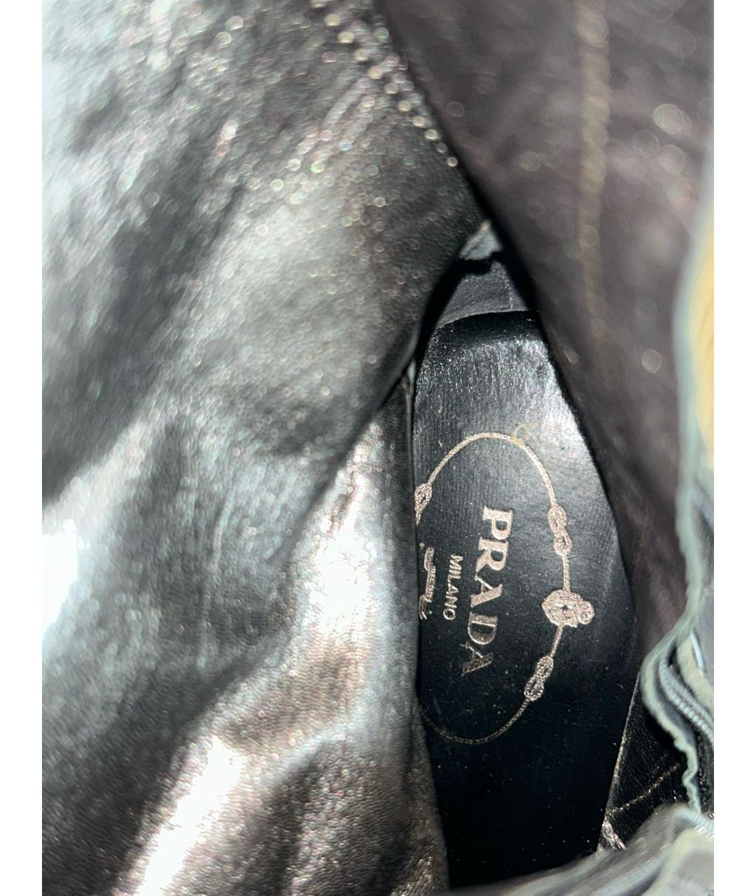 PRADA Черные кожаные сапоги, фото 7