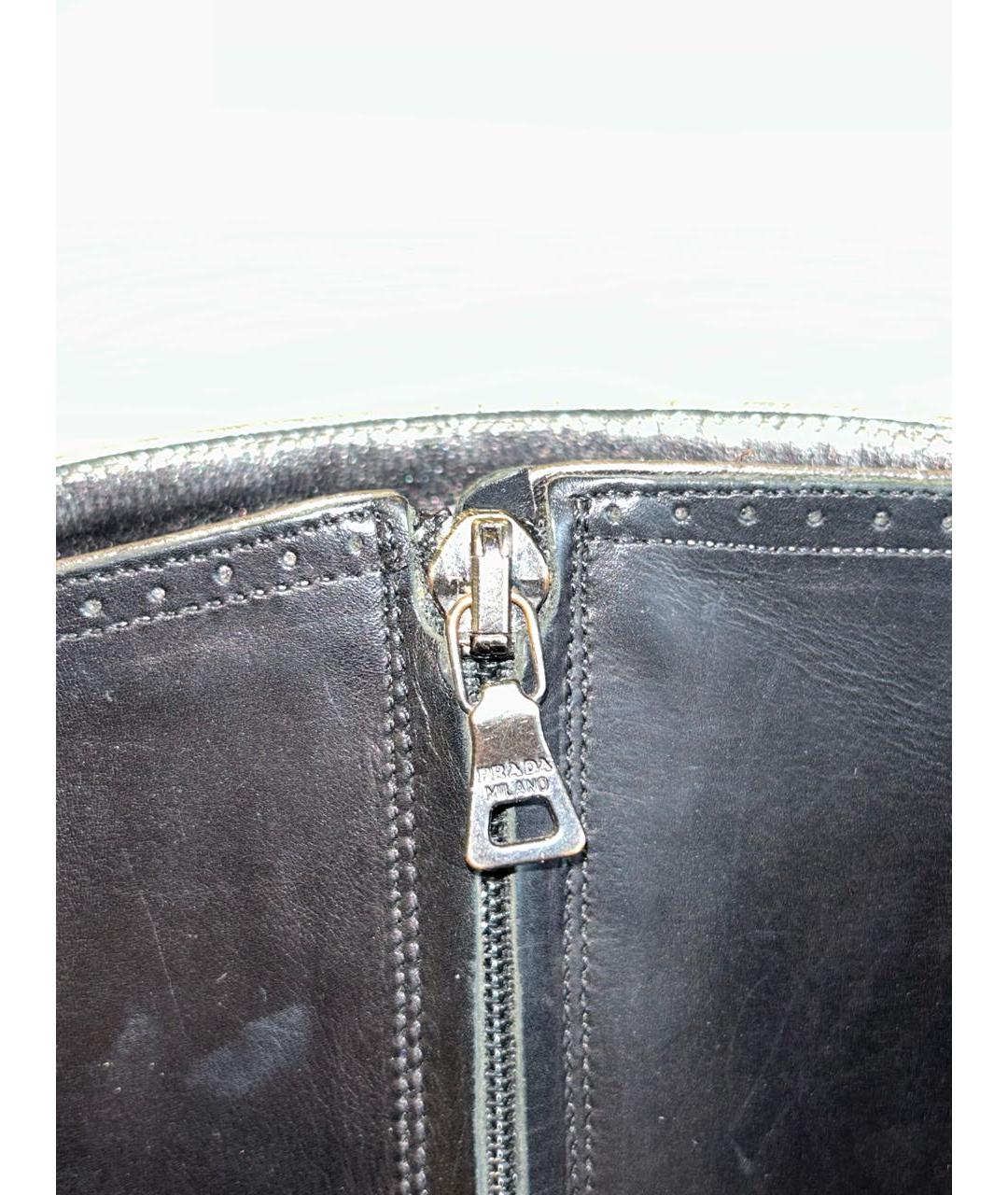 PRADA Черные кожаные сапоги, фото 5