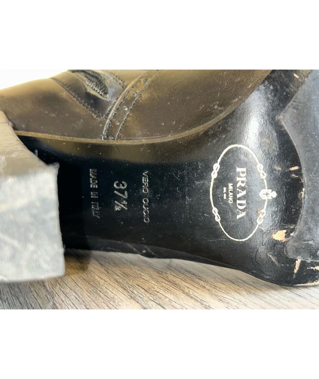 PRADA Черные кожаные сапоги, фото 6