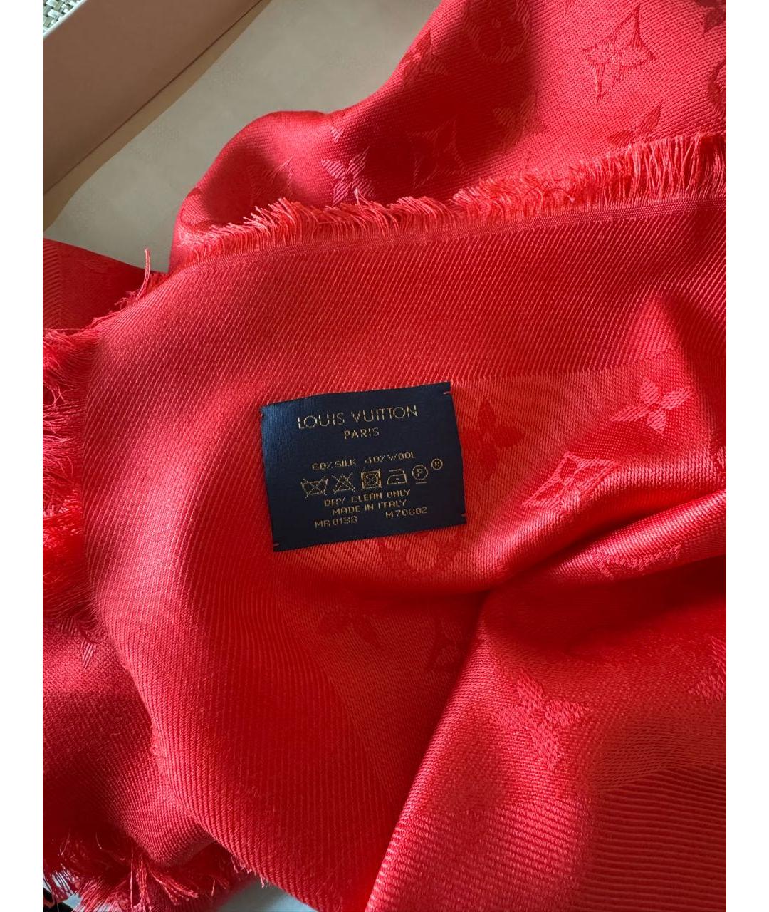 LOUIS VUITTON Красный шерстяной платок, фото 2