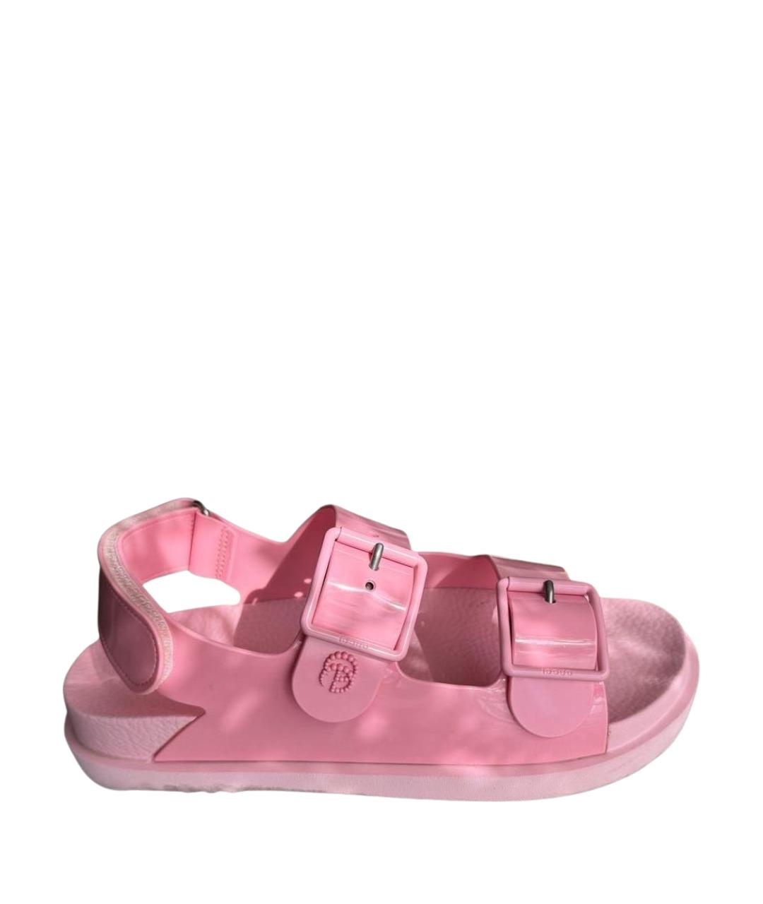GUCCI Розовые резиновые сандалии, фото 1