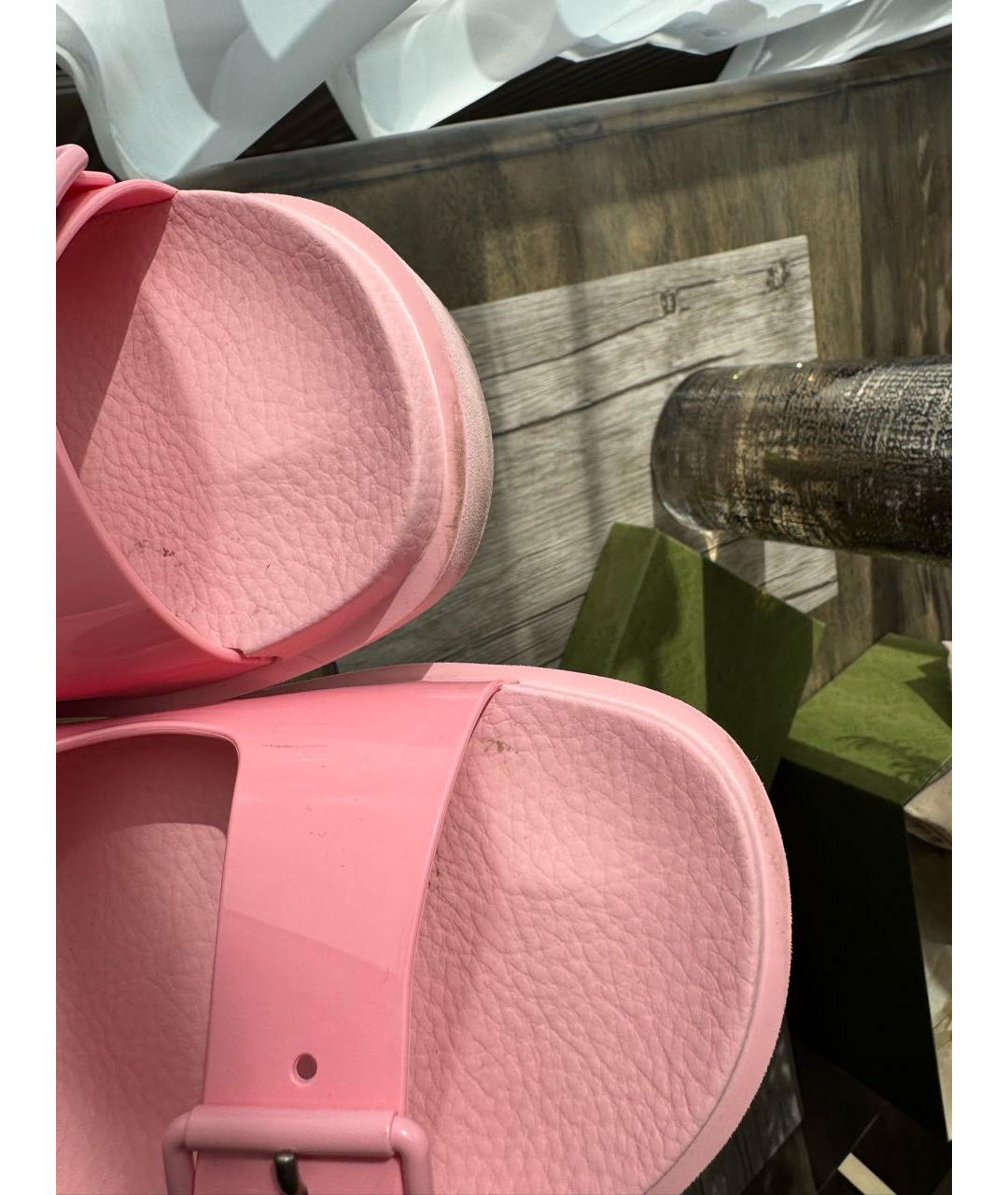 GUCCI Розовые резиновые сандалии, фото 4