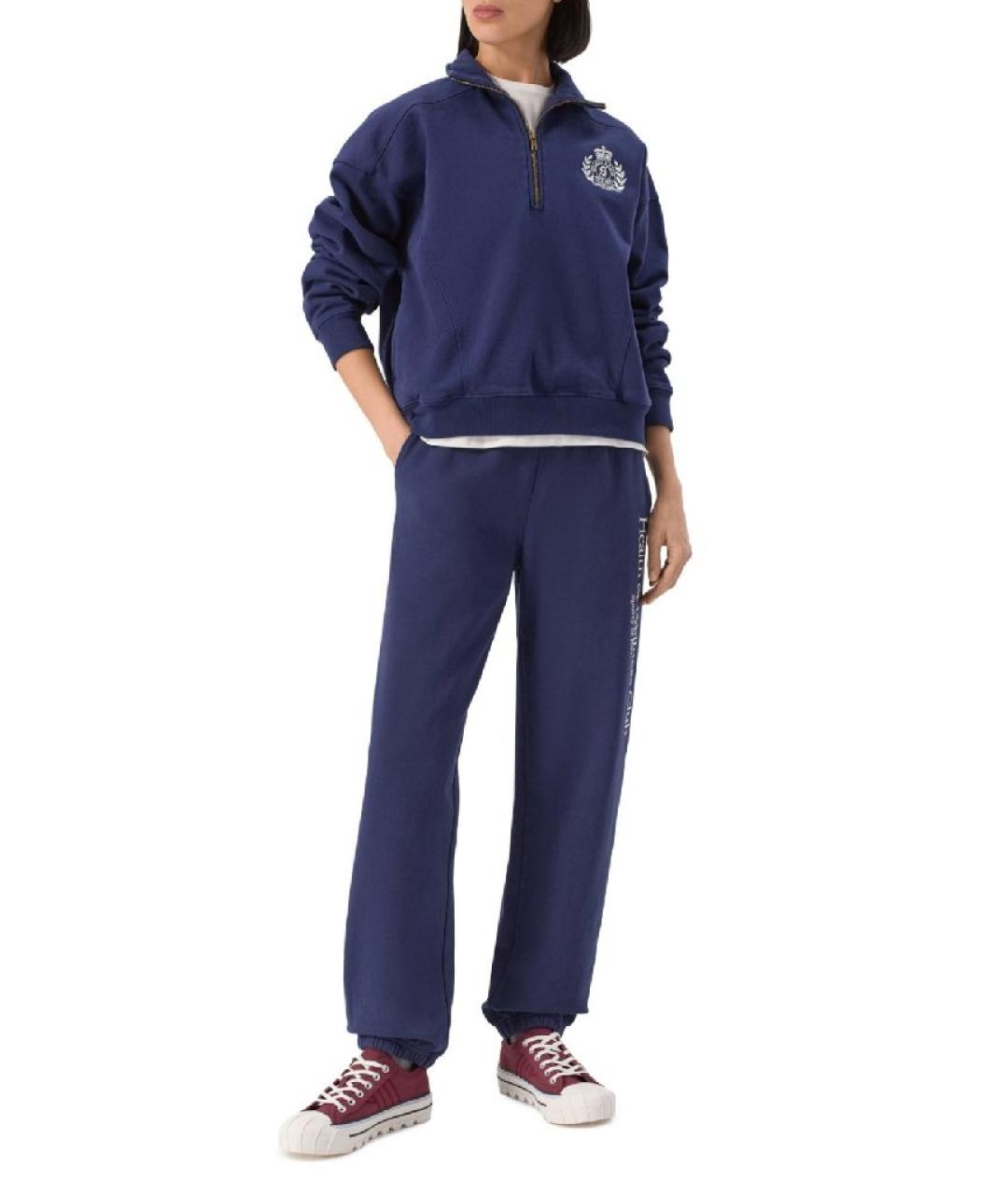 SPORTY AND RICH Темно-синие хлопковые спортивные брюки и шорты, фото 5