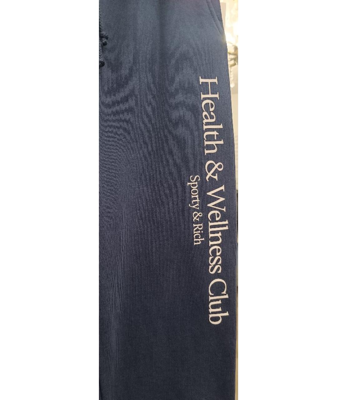 SPORTY AND RICH Темно-синие хлопковые спортивные брюки и шорты, фото 4