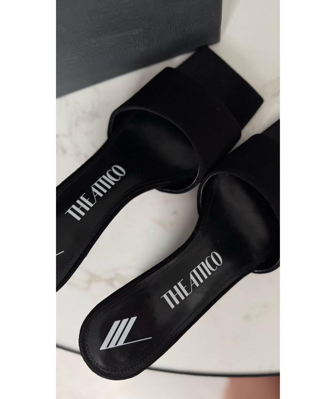THE ATTICO Черные замшевые сабо, фото 5