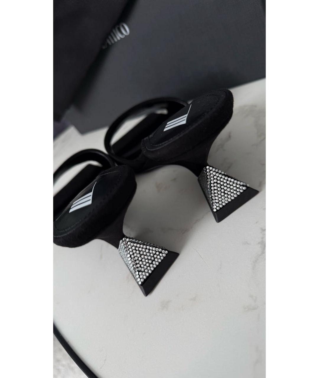 THE ATTICO Черные замшевые сабо, фото 4