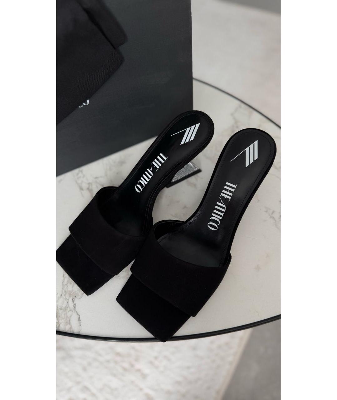 THE ATTICO Черные замшевые сабо, фото 3