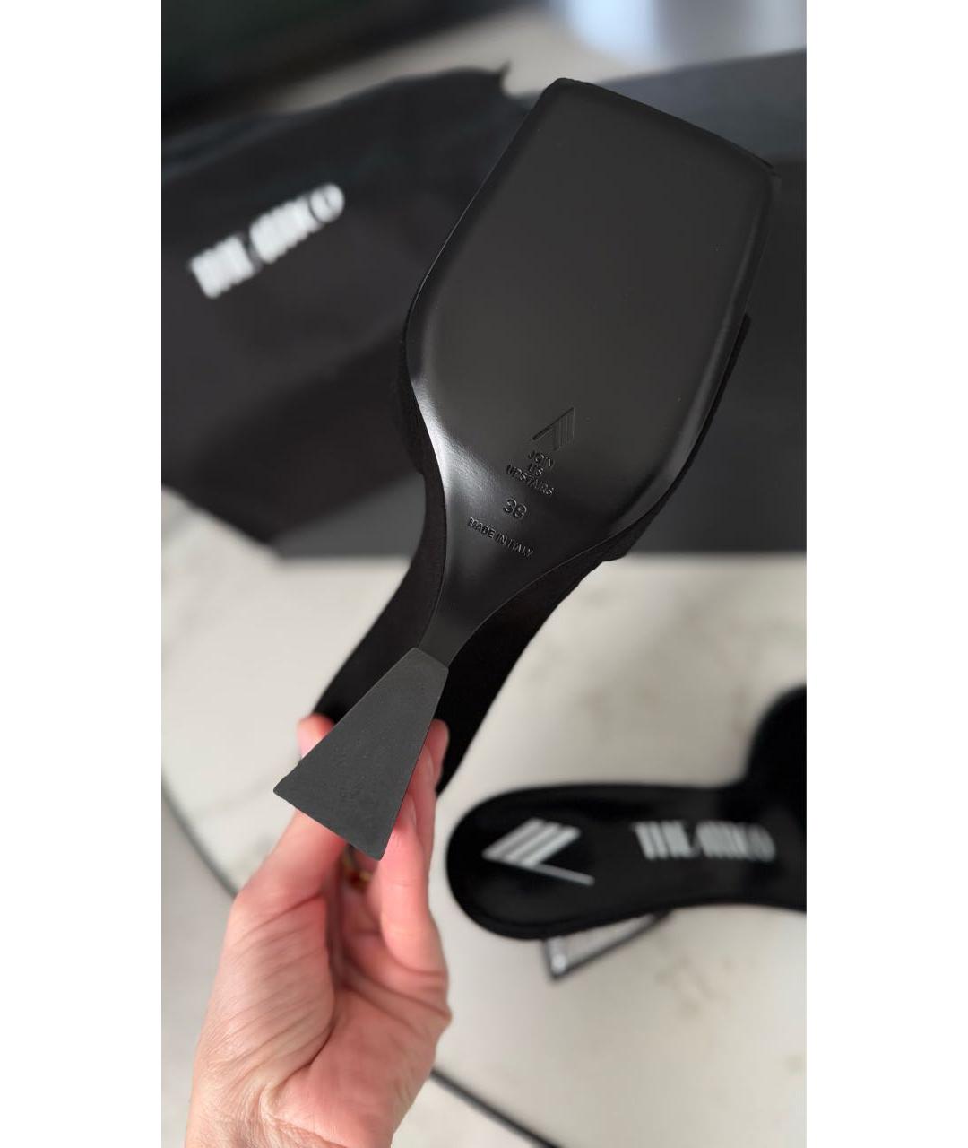 THE ATTICO Черные замшевые сабо, фото 6