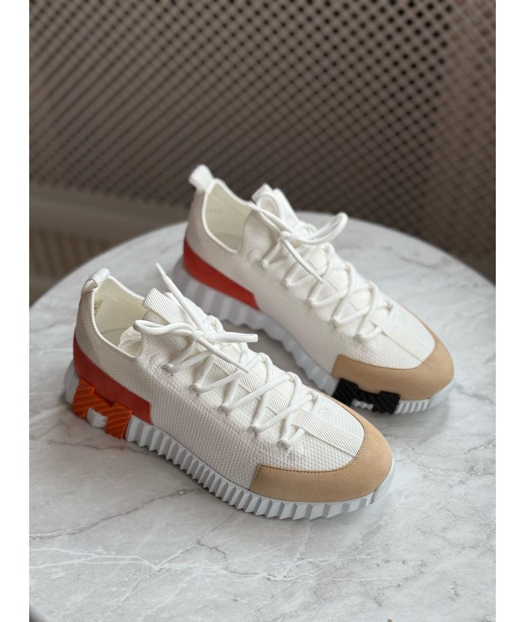 HERMES Белые текстильные кроссовки, фото 2