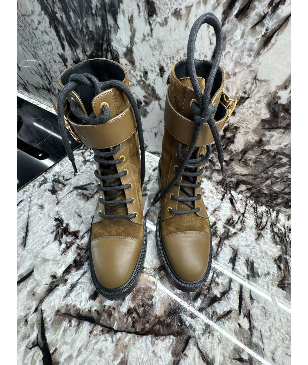 BALMAIN Коричневые замшевые ботинки, фото 2