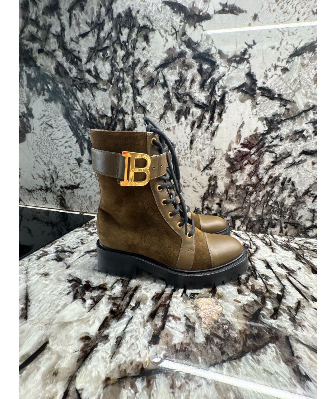BALMAIN Коричневые замшевые ботинки, фото 5