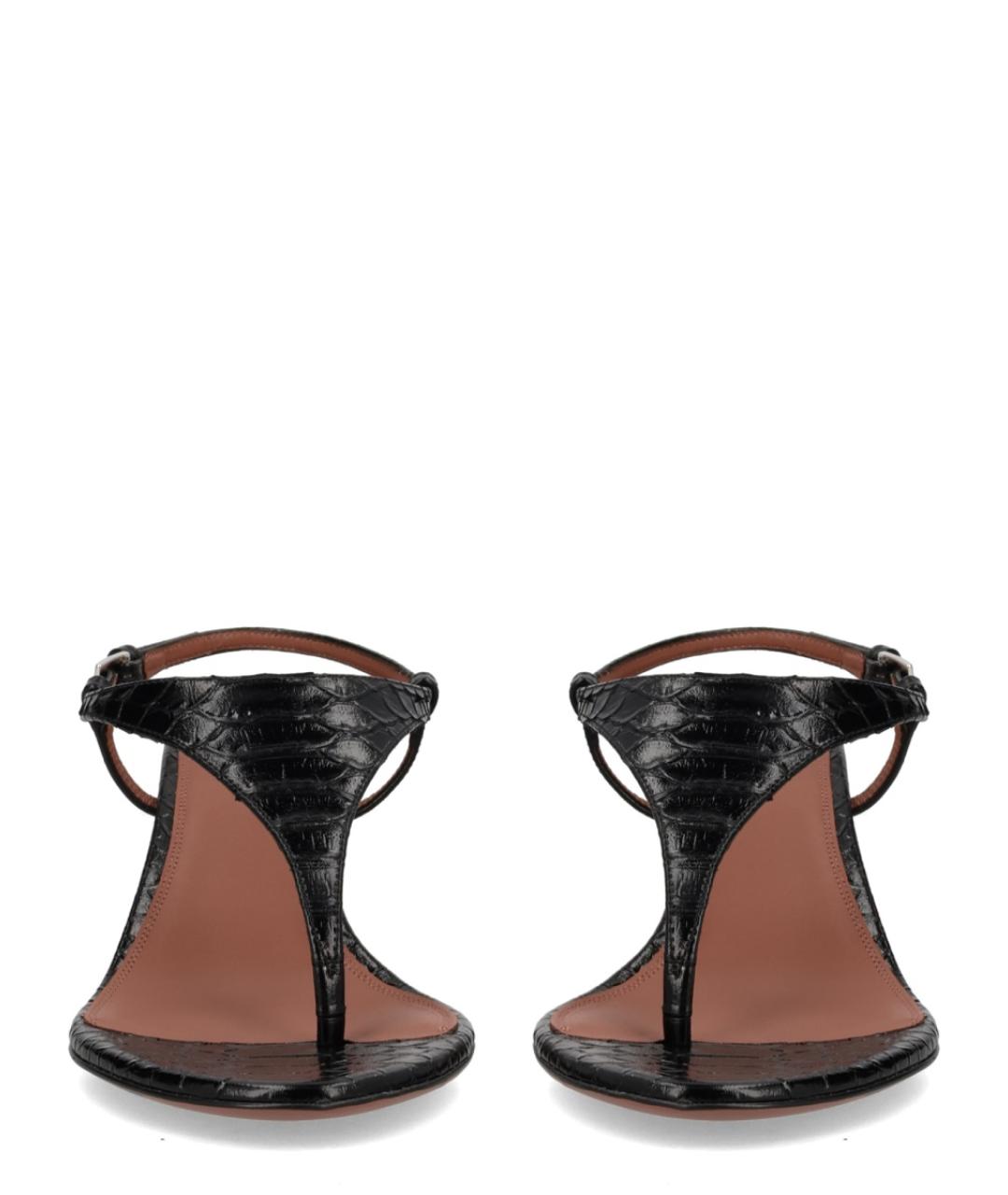 PARIS TEXAS Черные кожаные босоножки, фото 3