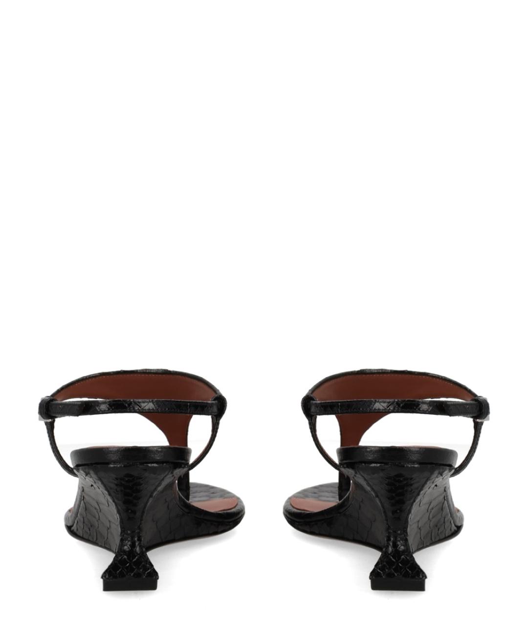 PARIS TEXAS Черные кожаные босоножки, фото 4