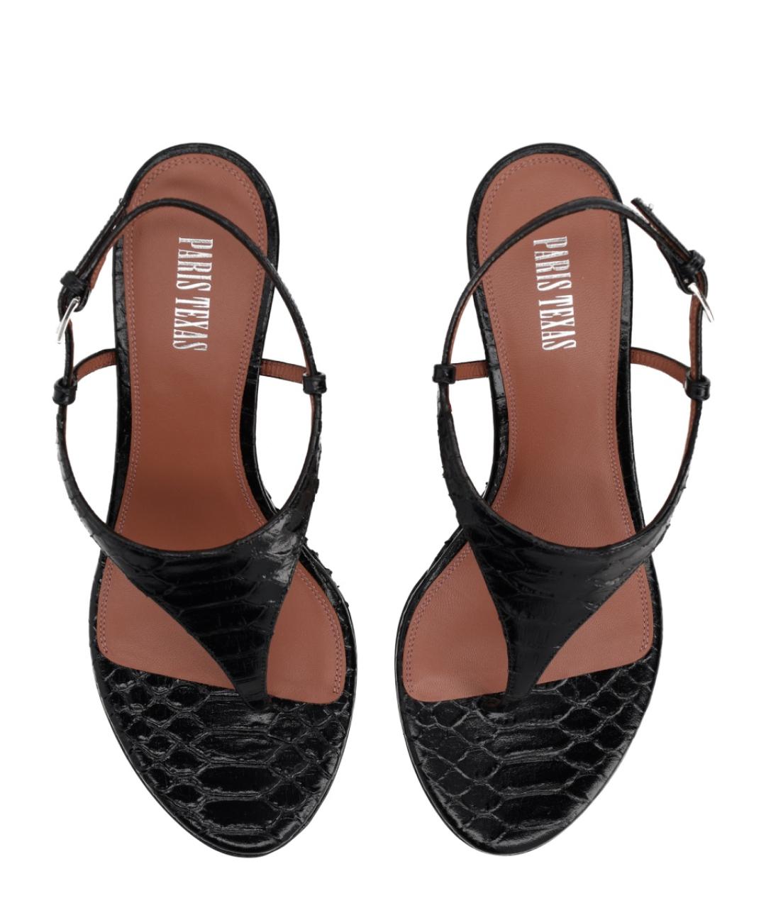 PARIS TEXAS Черные кожаные босоножки, фото 5