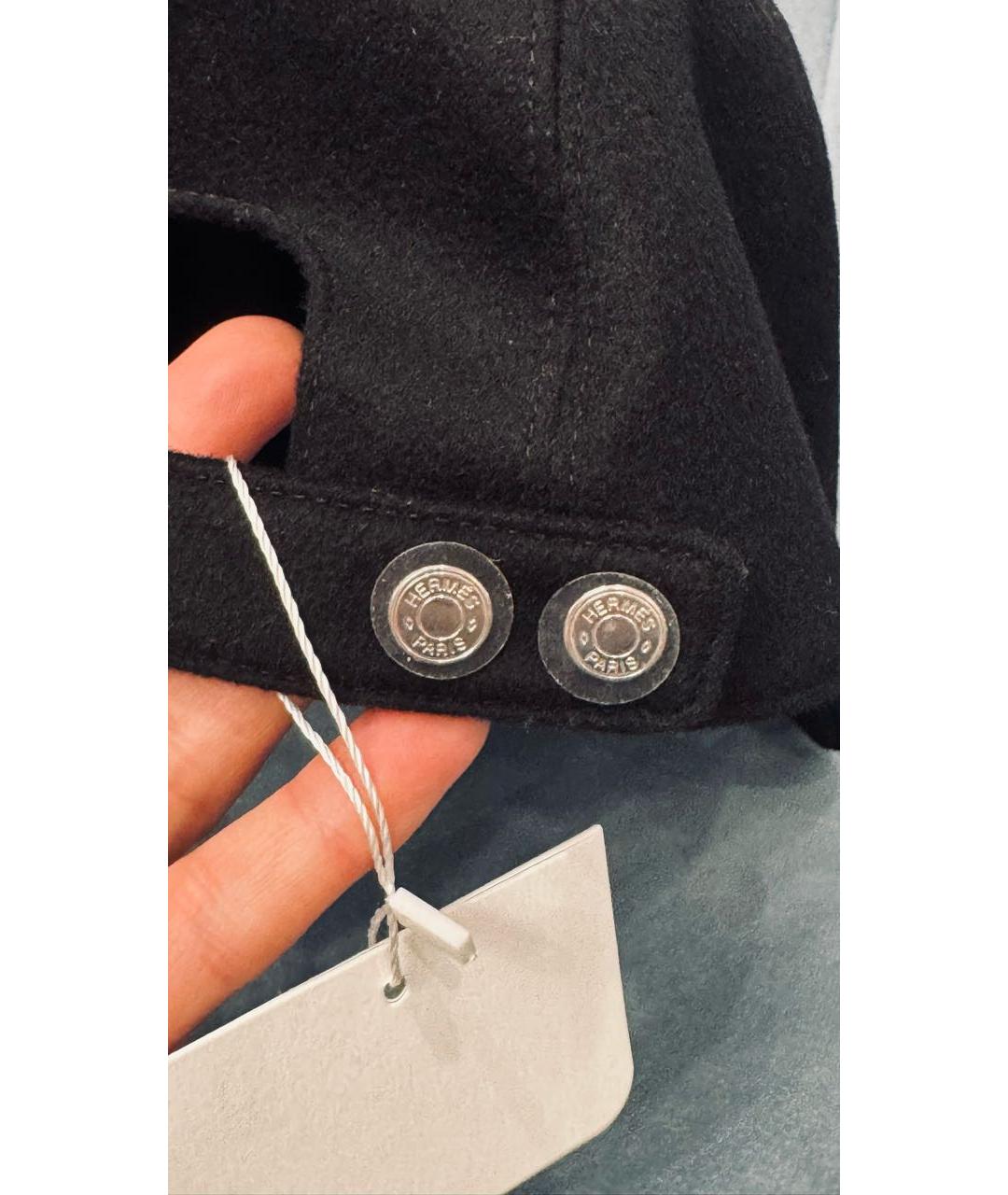 HERMES Черная хлопковая кепка, фото 4