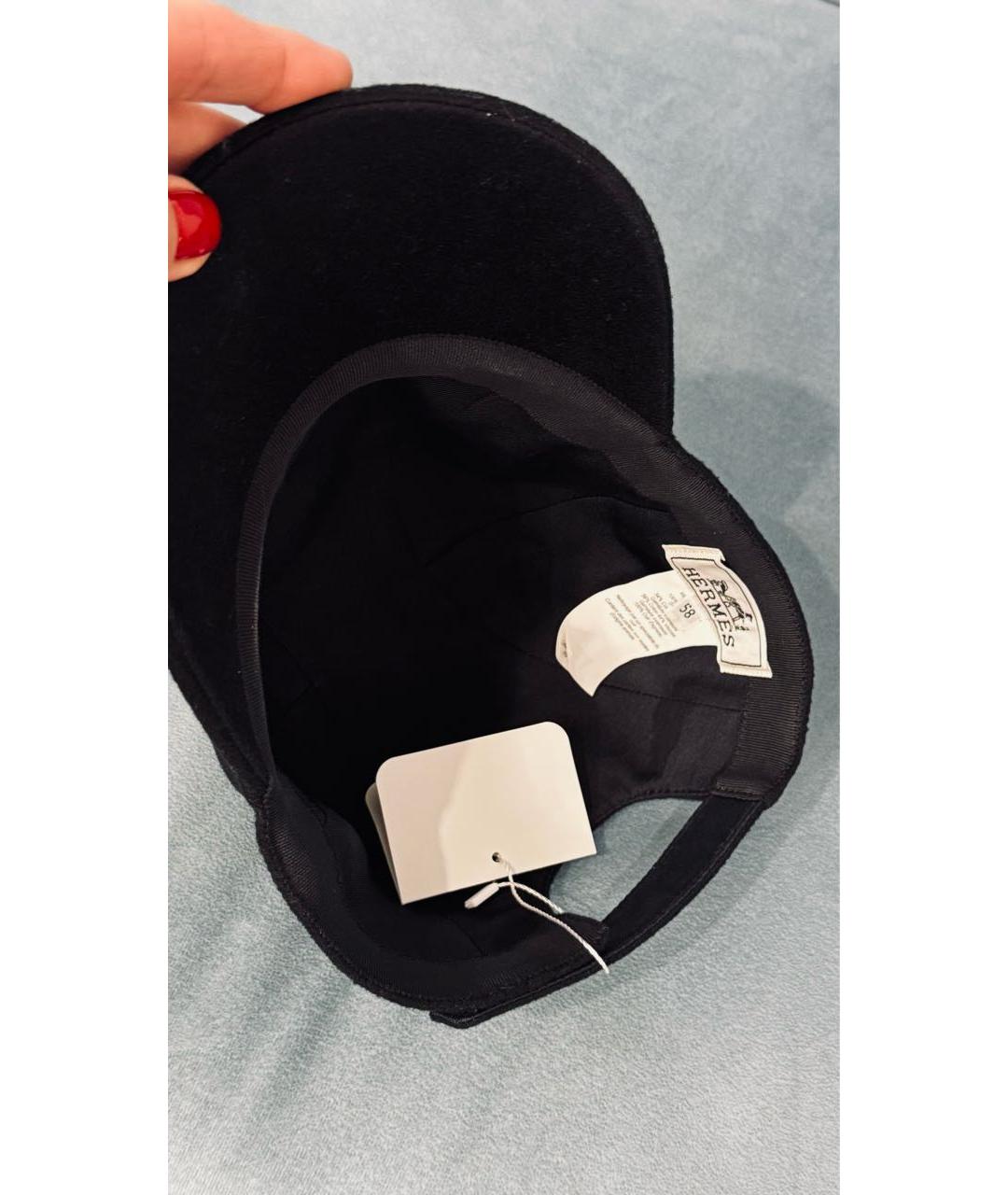 HERMES Черная хлопковая кепка, фото 6