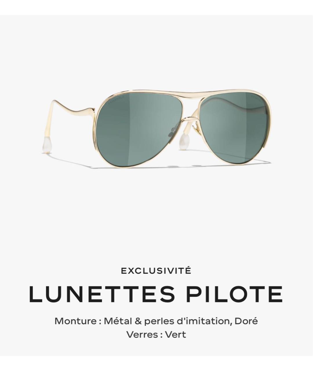 CHANEL Золотые металлические солнцезащитные очки, фото 5