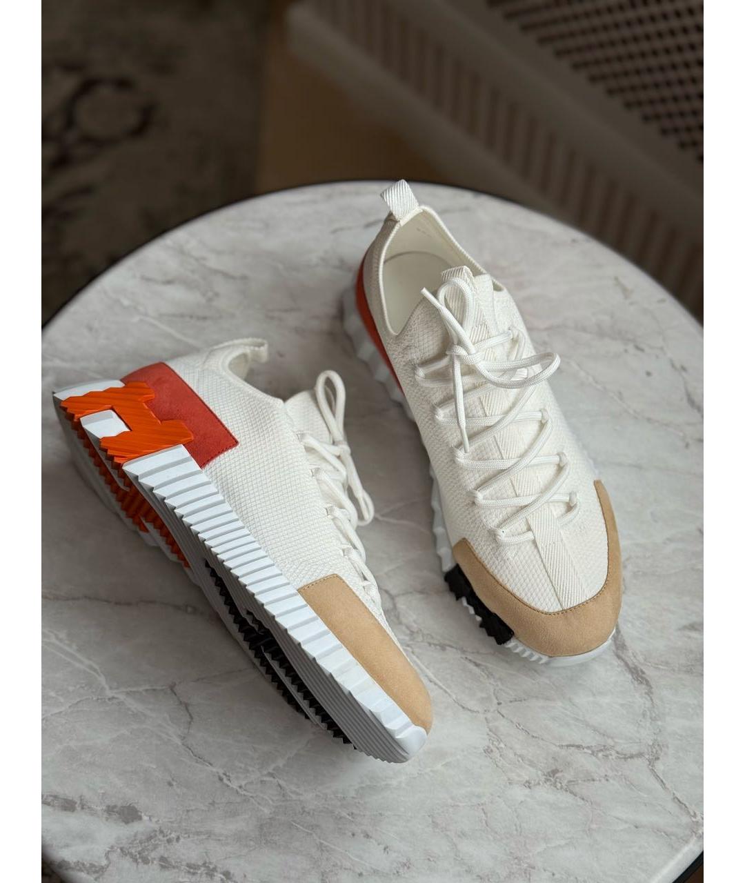 HERMES Белые текстильные кроссовки, фото 2