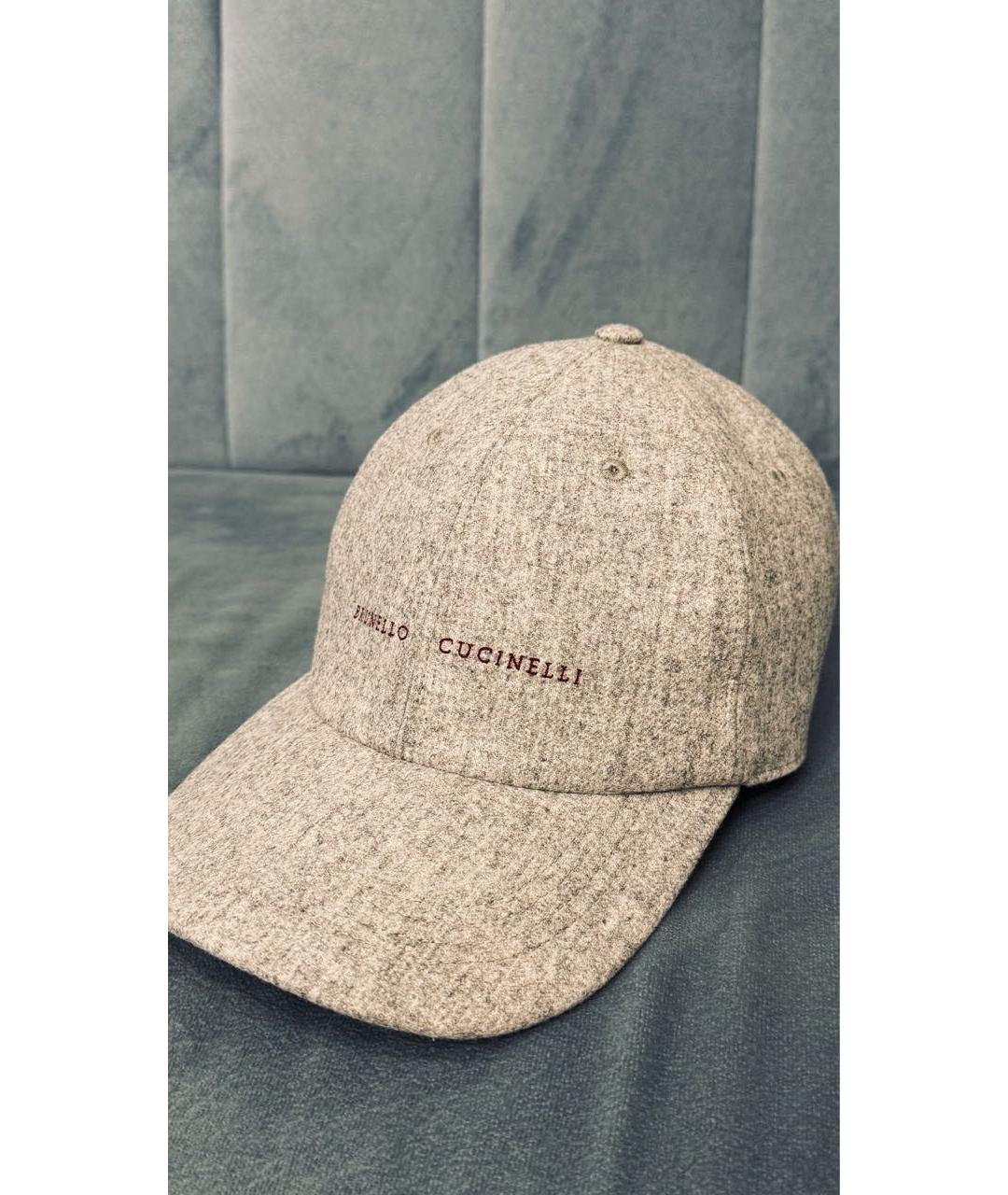BRUNELLO CUCINELLI Серая кашемировая кепка, фото 3