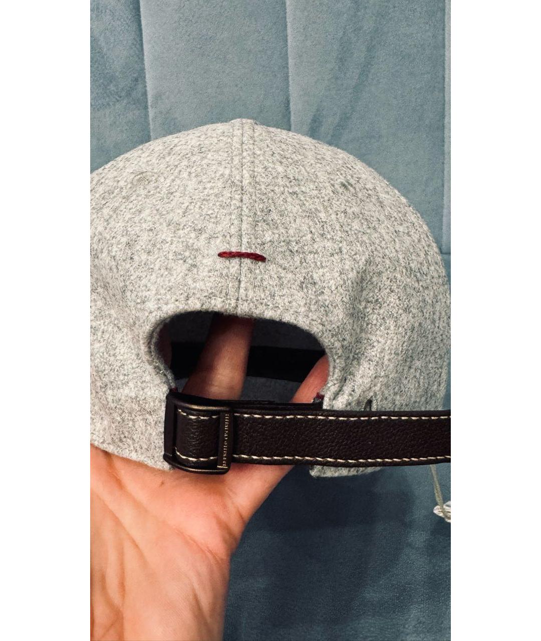 BRUNELLO CUCINELLI Серая кашемировая кепка, фото 4